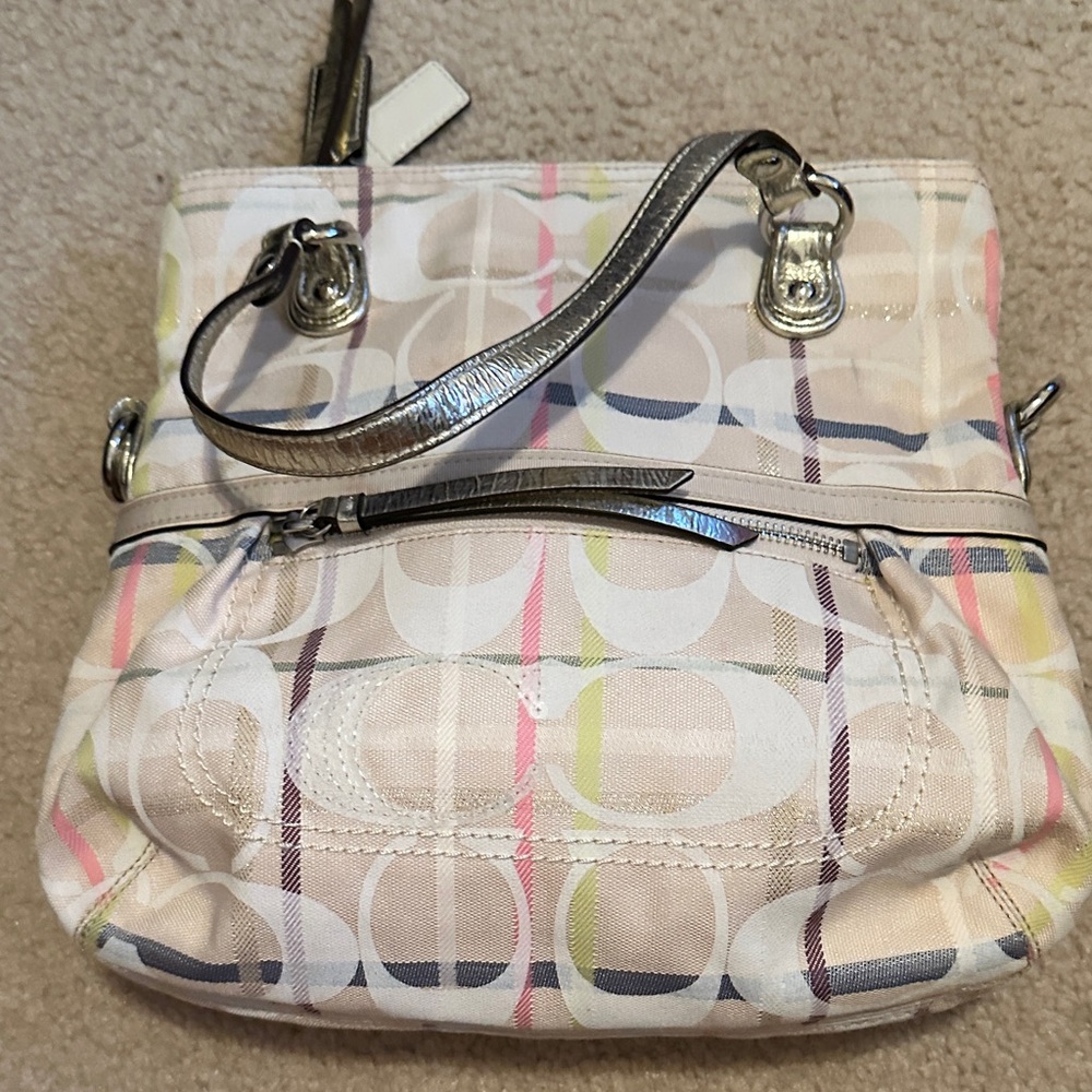 Coach Multicolor Crossbody Bag with Silver Accents